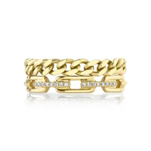 0.04 Ct 14K Yellow Gold Diamond Link Ring SC55022062