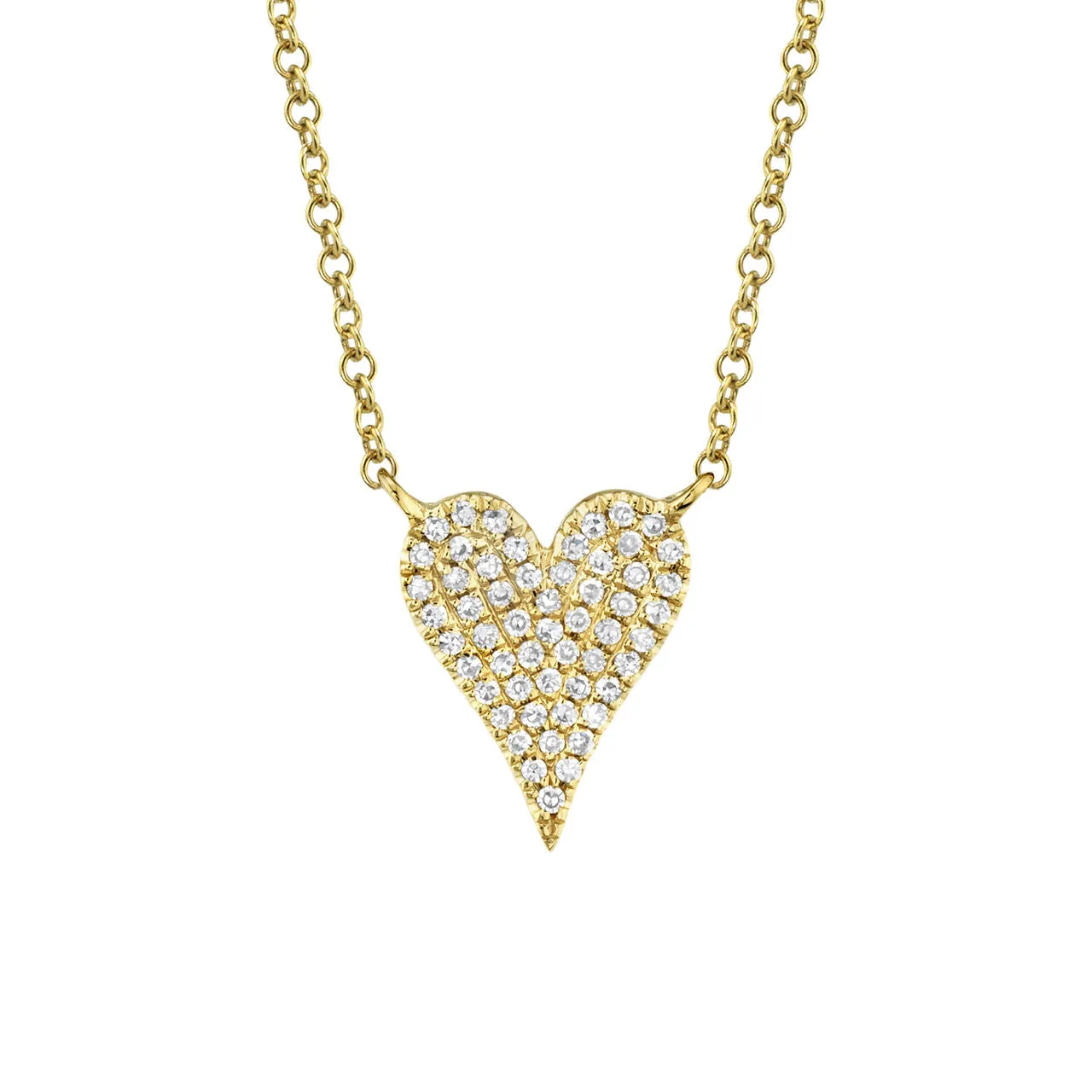 0.11 Ct Kate White Gold and Diamond Pave Heart Pendant Necklace SC55006926