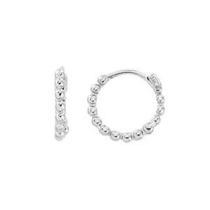 10K/14K Gold Mini Beaded Hoop Earrings