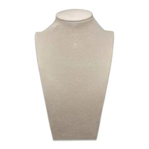 10" Beige Suede Necklace Bust Display