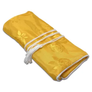 11 1/2" x 8 1/2" Yellow Floral Pattern Jewelry Case Roll