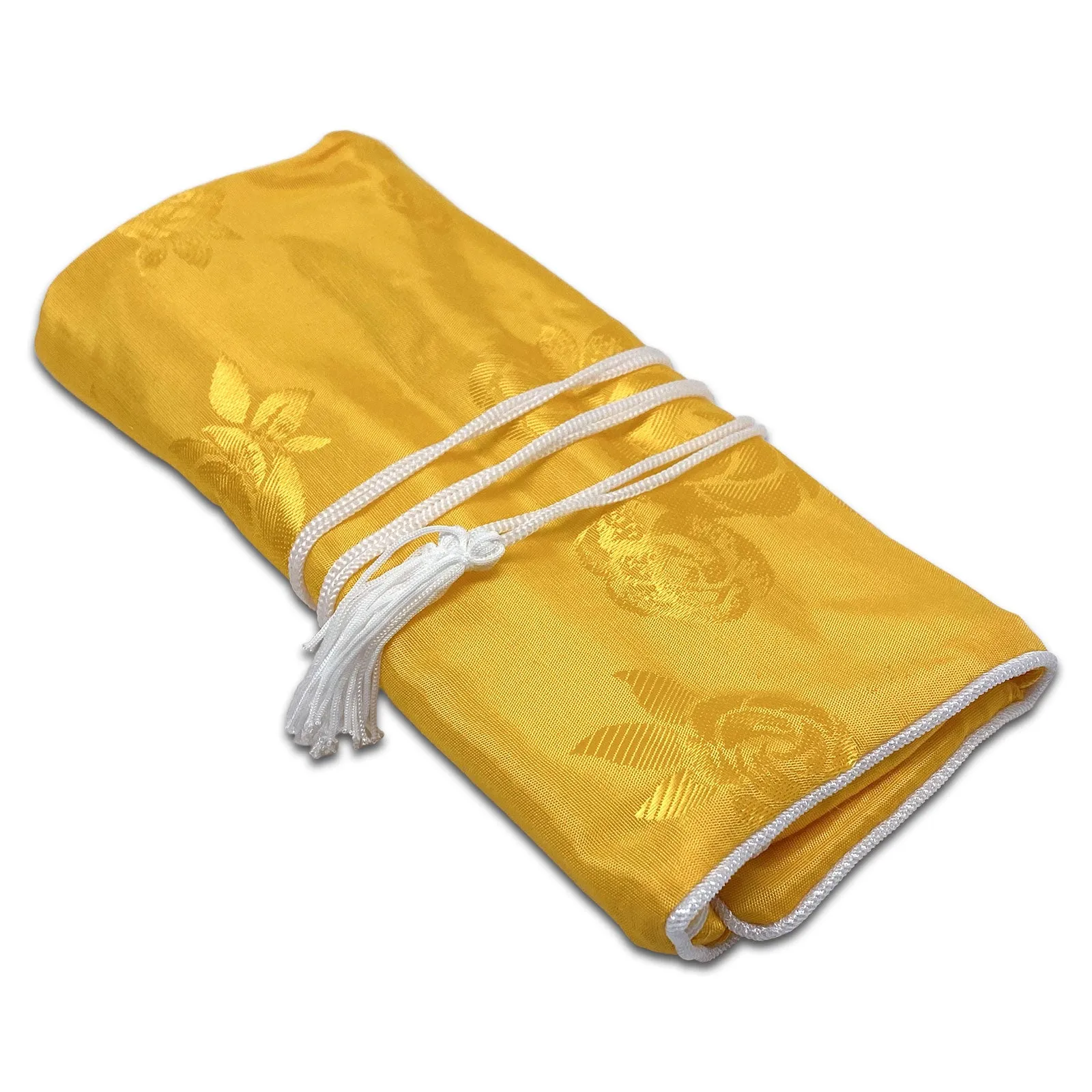 11 1/2" x 8 1/2" Yellow Floral Pattern Jewelry Case Roll