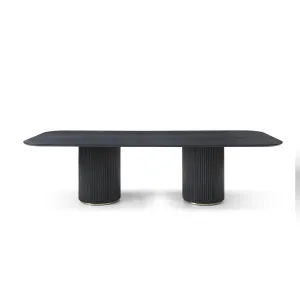 110" Twin Pedestal Base Conference Table in Black Oak Veneer