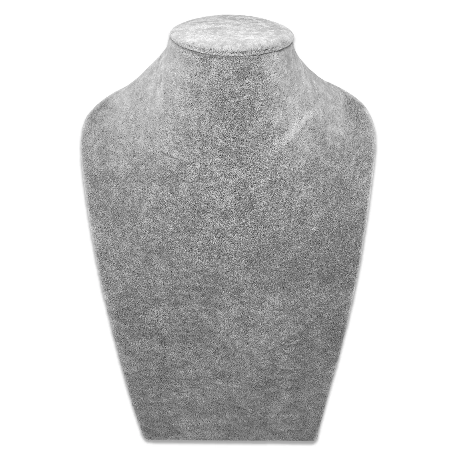 11" Gray Velvet Necklace Bust Display