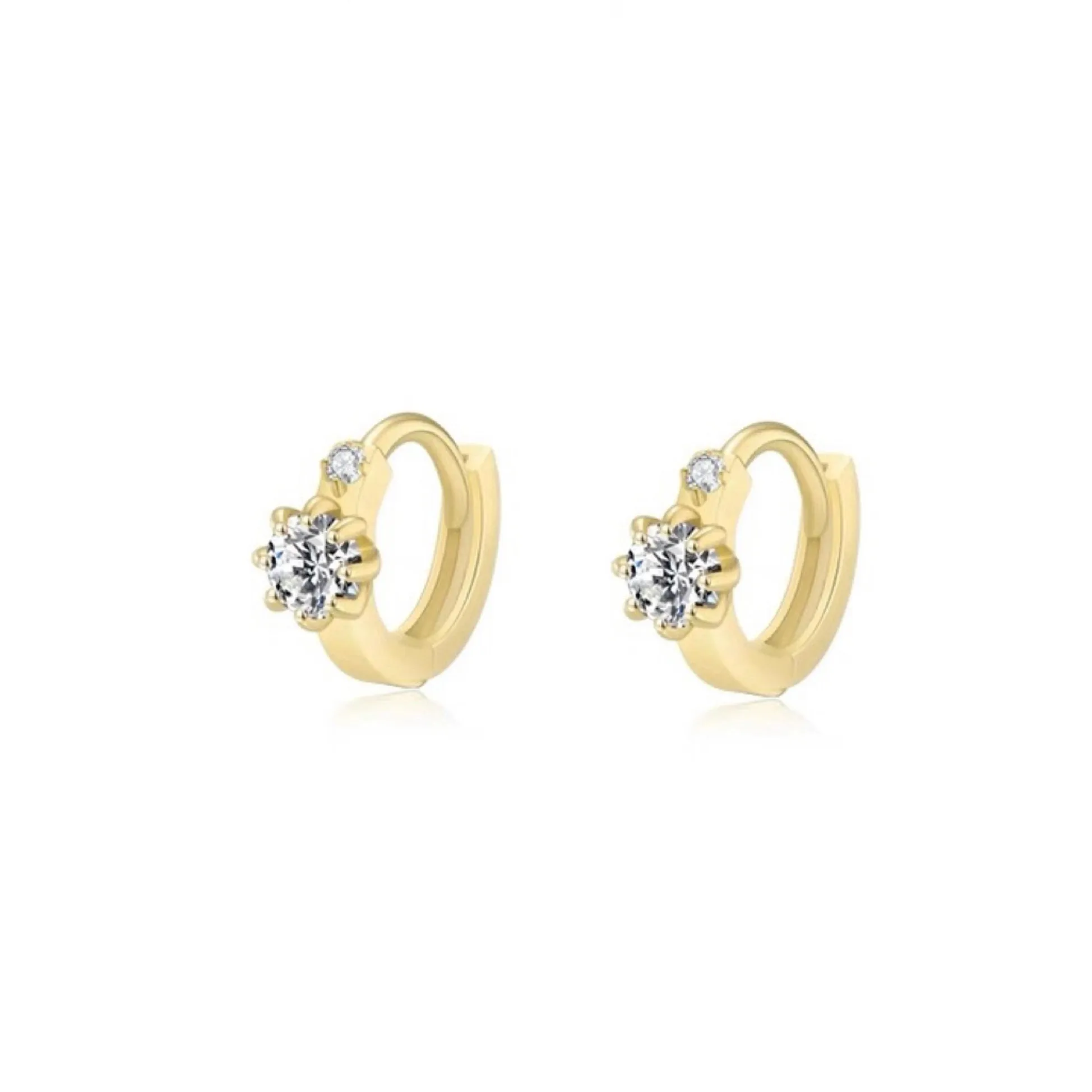 14k 6mm Gemstone Cartilage Hoop Earrings