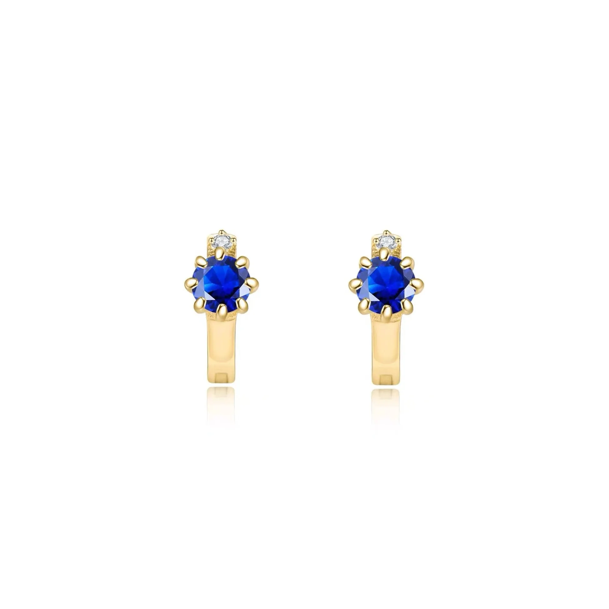 14k 6mm Gemstone Cartilage Hoop Earrings