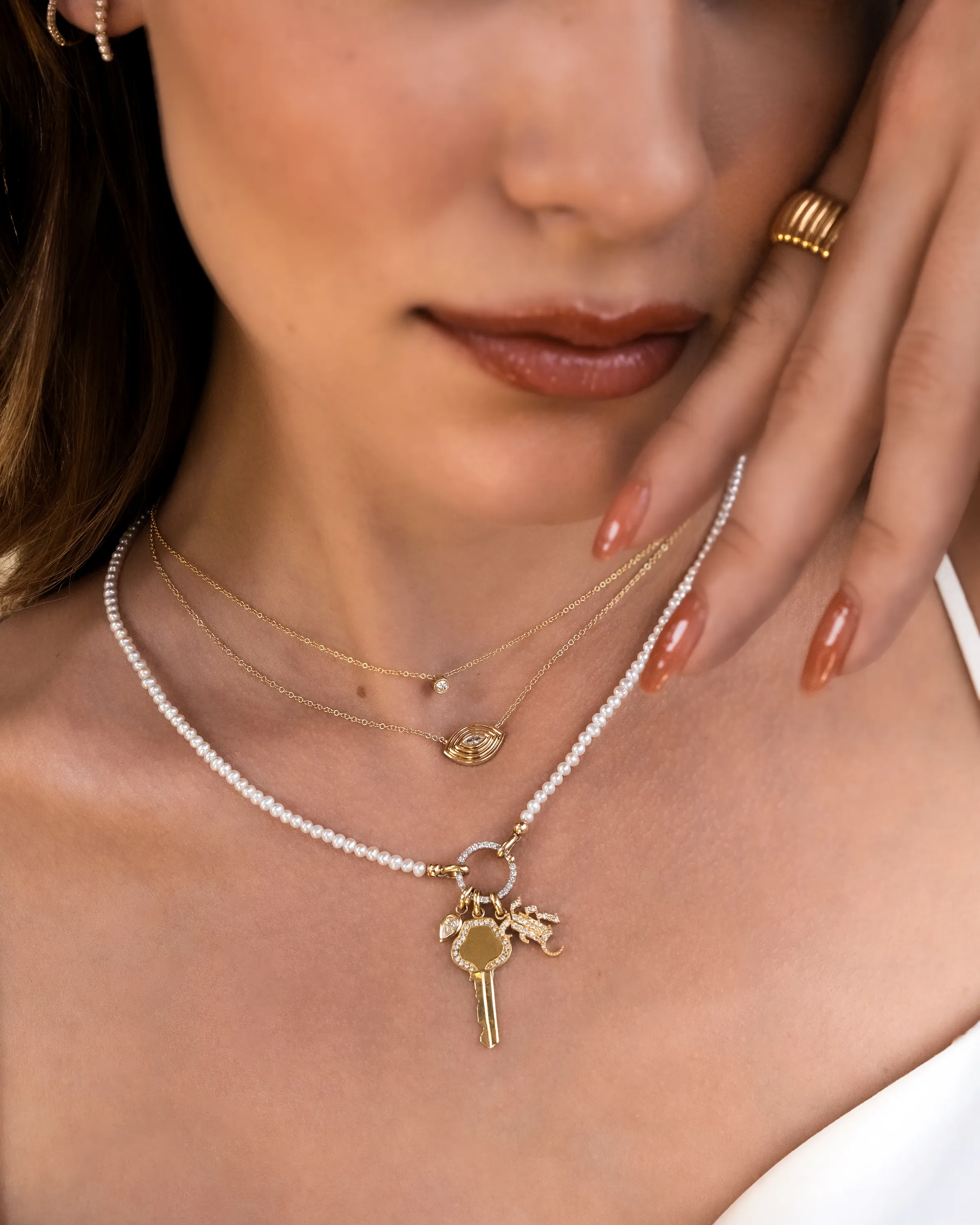 14k Gold Charm Enhancer Chain Necklace