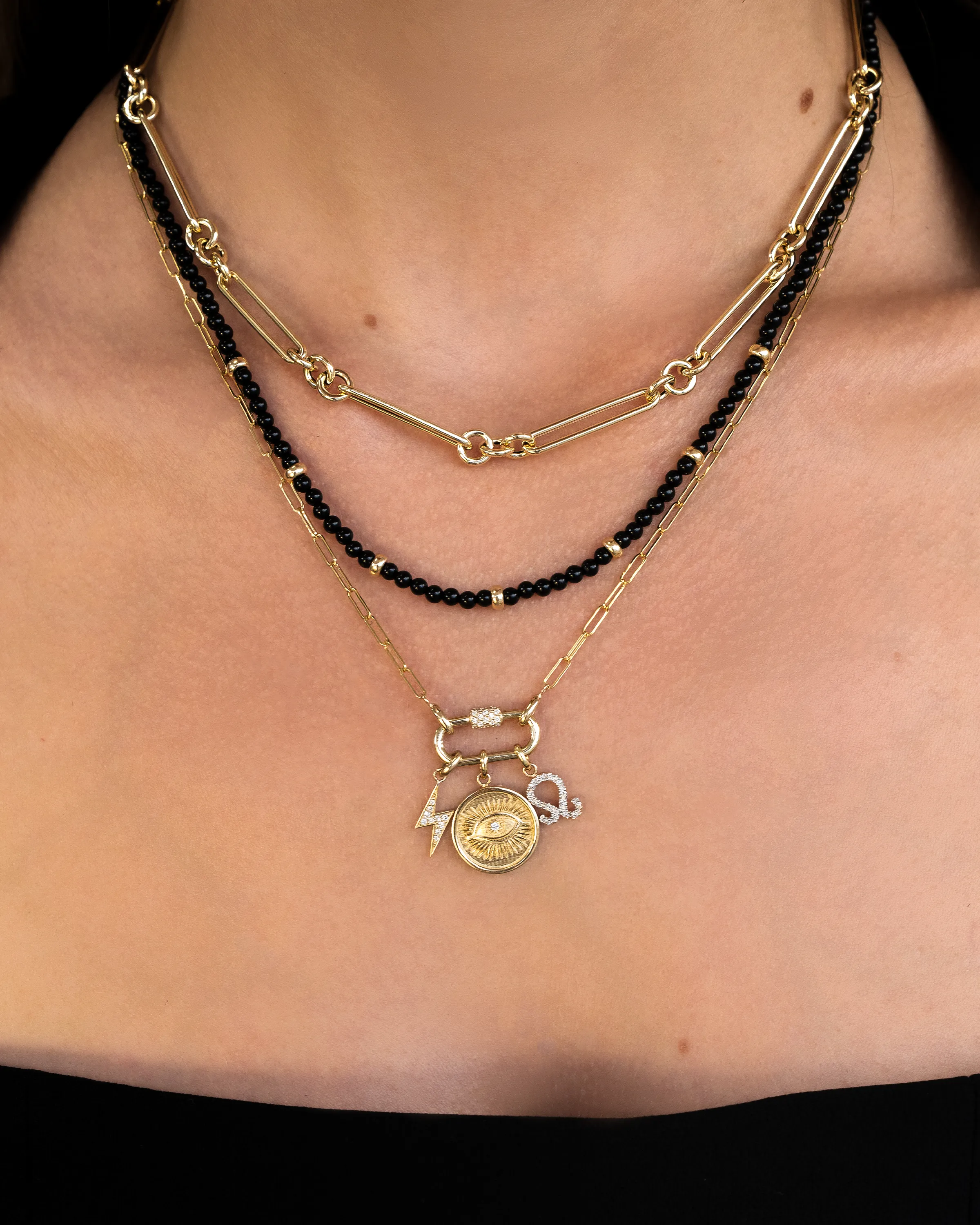 14k Gold Charm Enhancer Chain Necklace