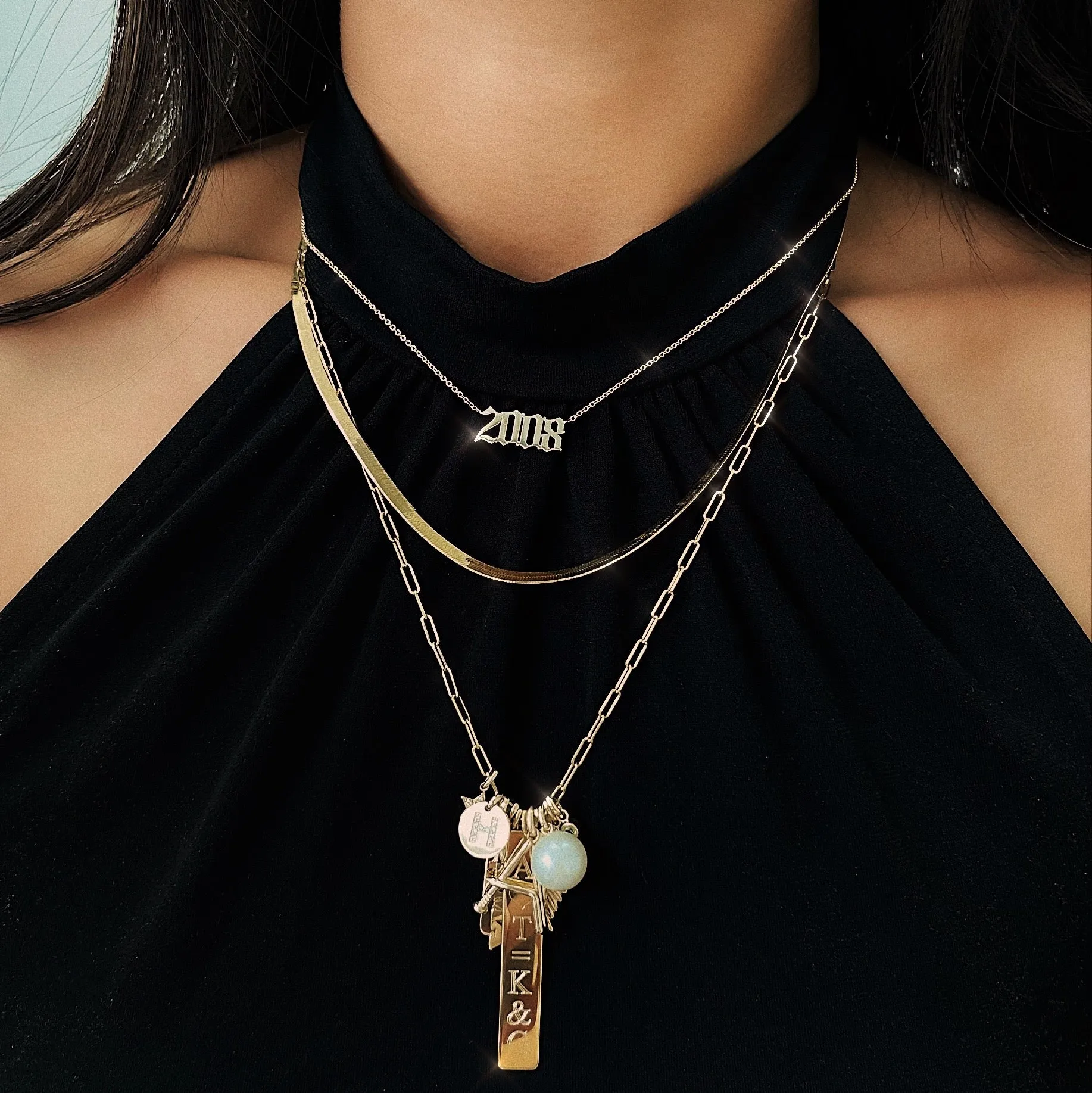 14k Gold Date Necklace