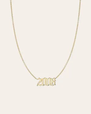 14k Gold Date Necklace