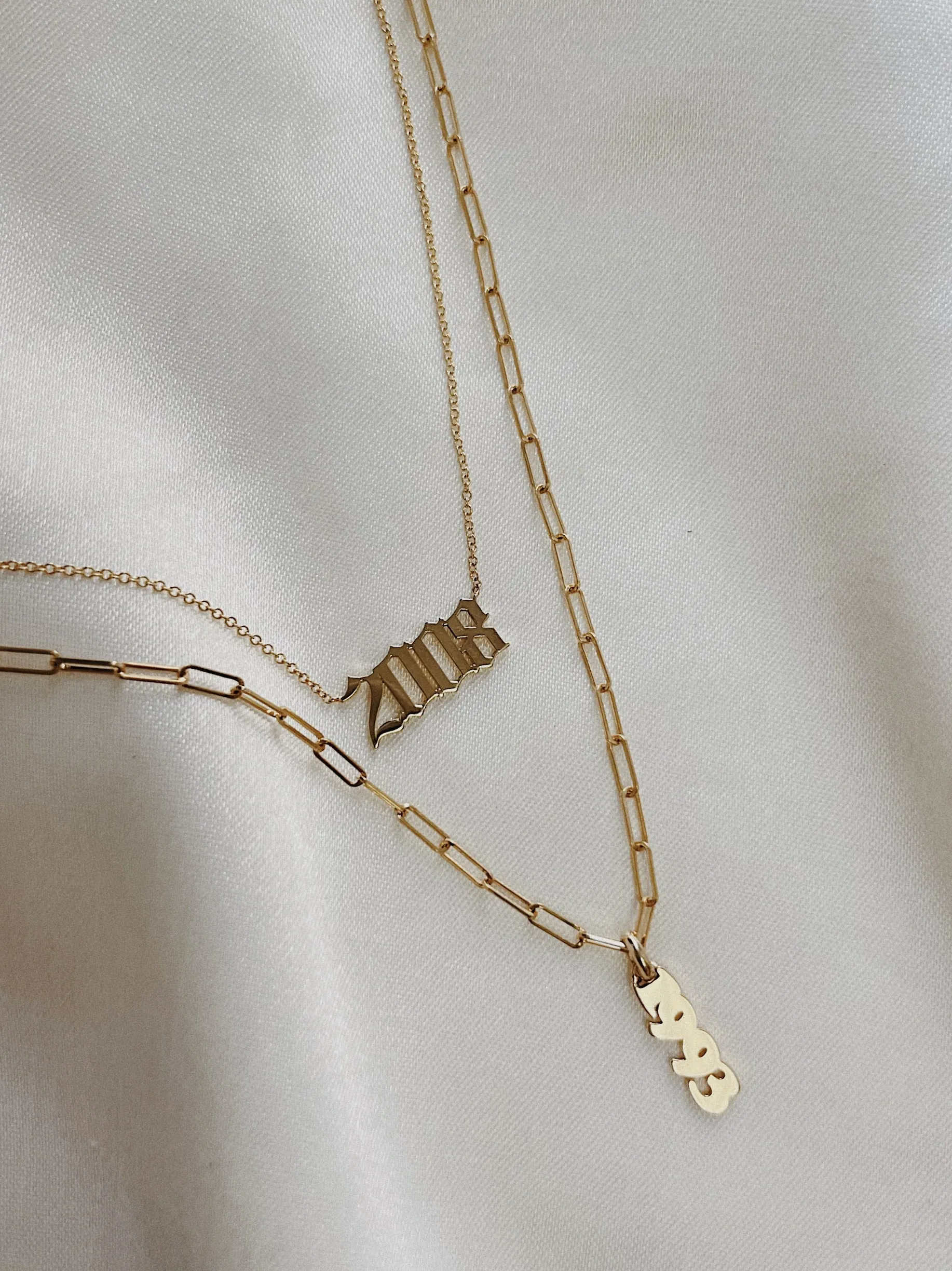 14k Gold Date Necklace
