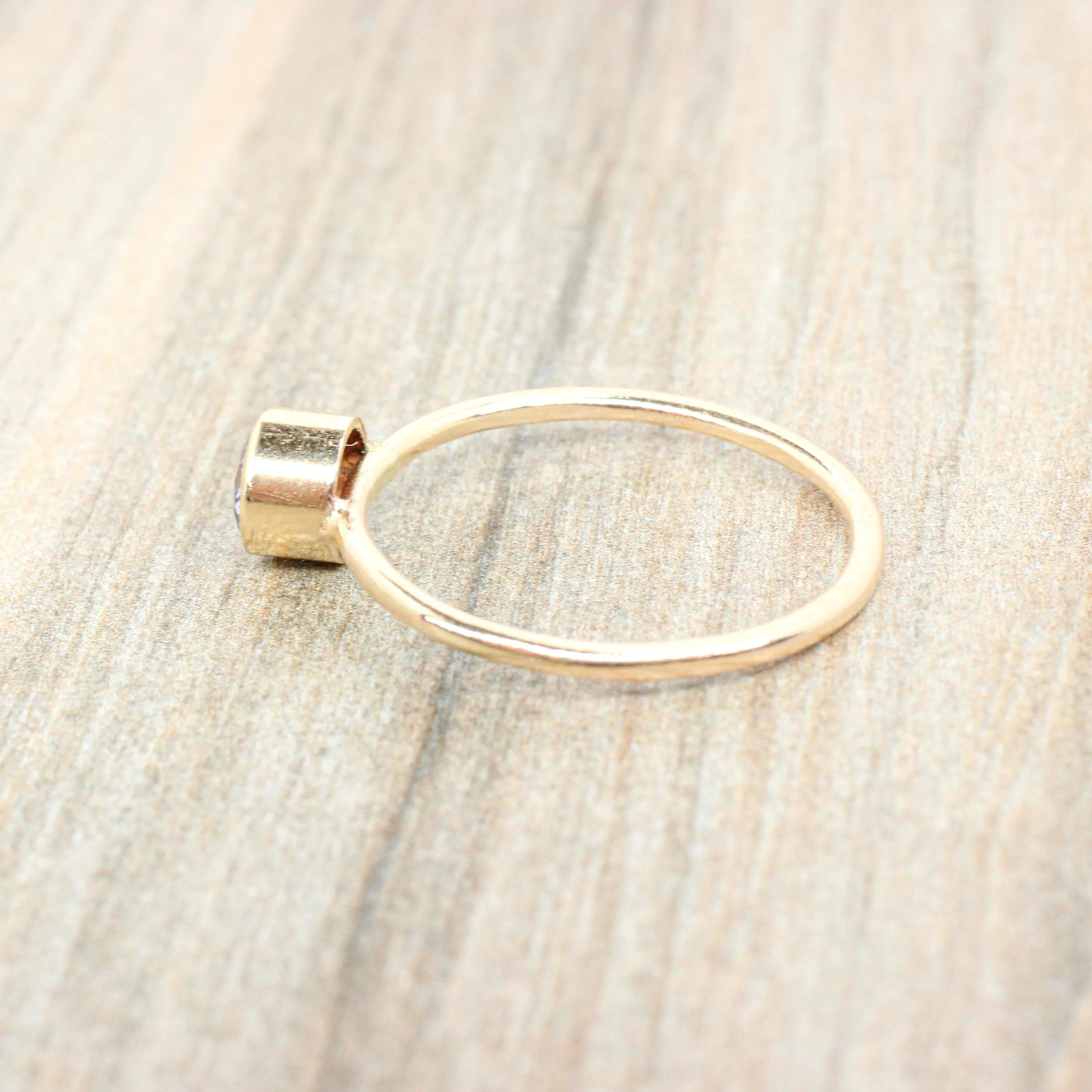 14K Gold Filled Lab Sapphire Stacking Ring