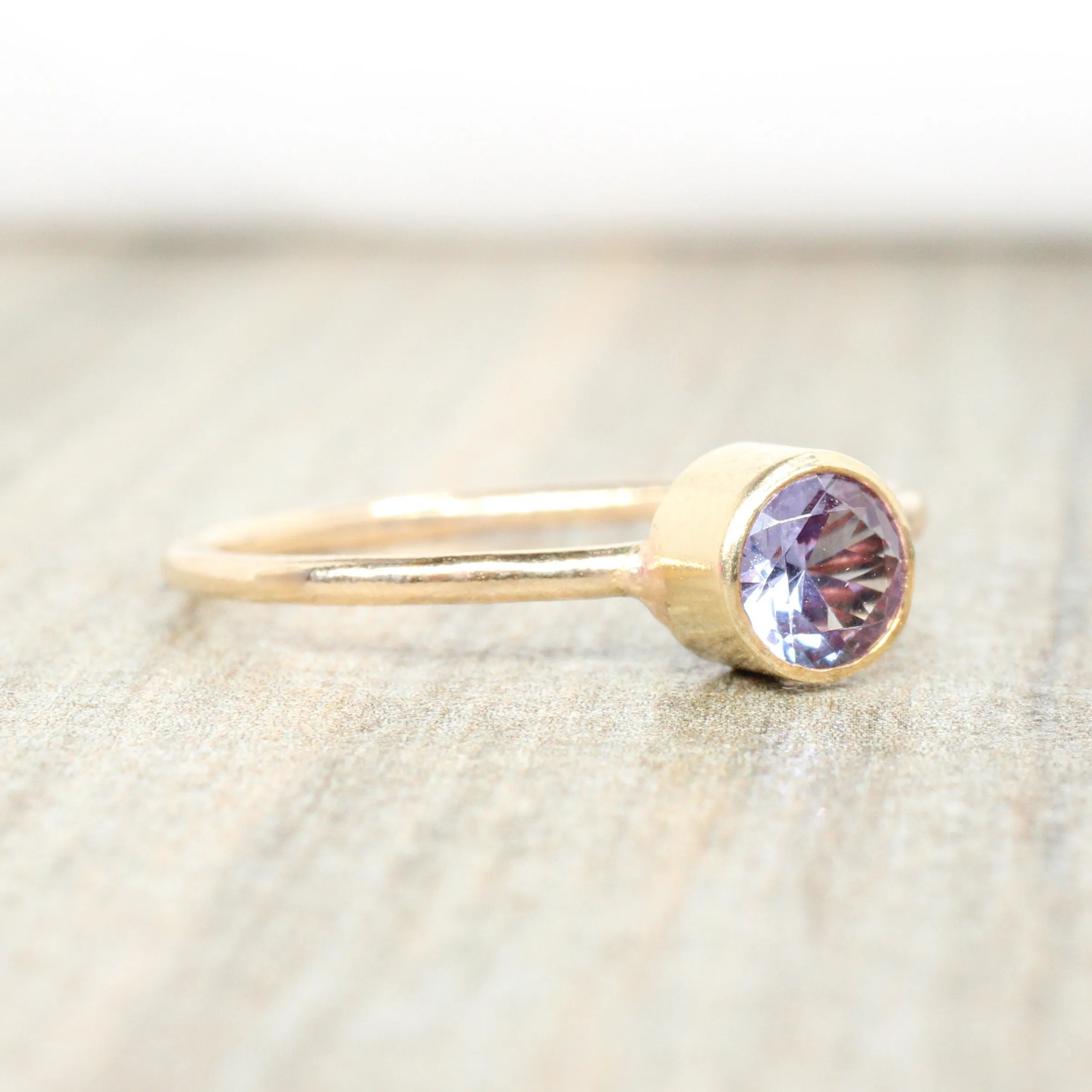 14K Gold Filled Lab Sapphire Stacking Ring