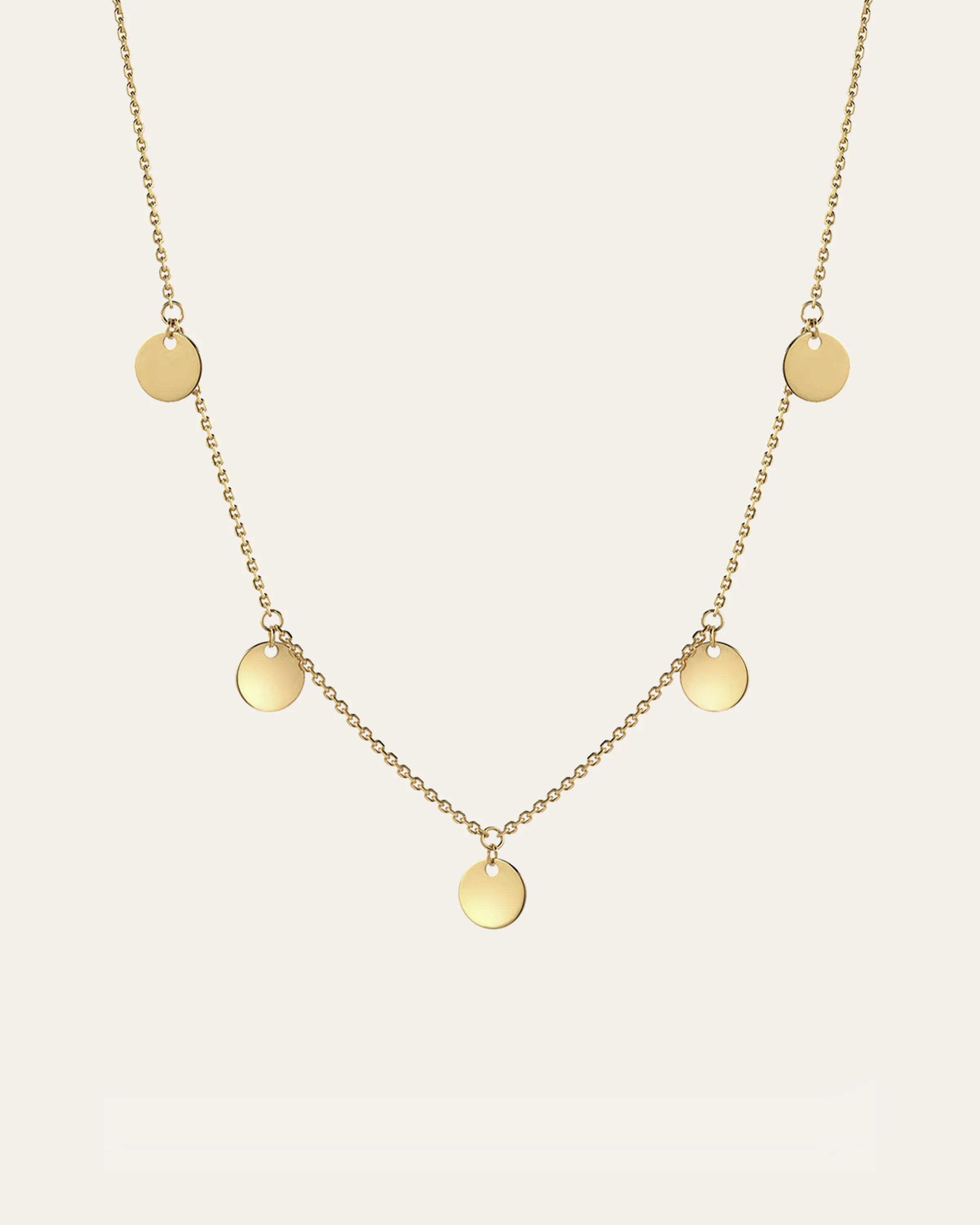 14k Gold Fringe Discs Necklace