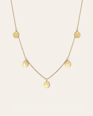 14k Gold Fringe Discs Necklace