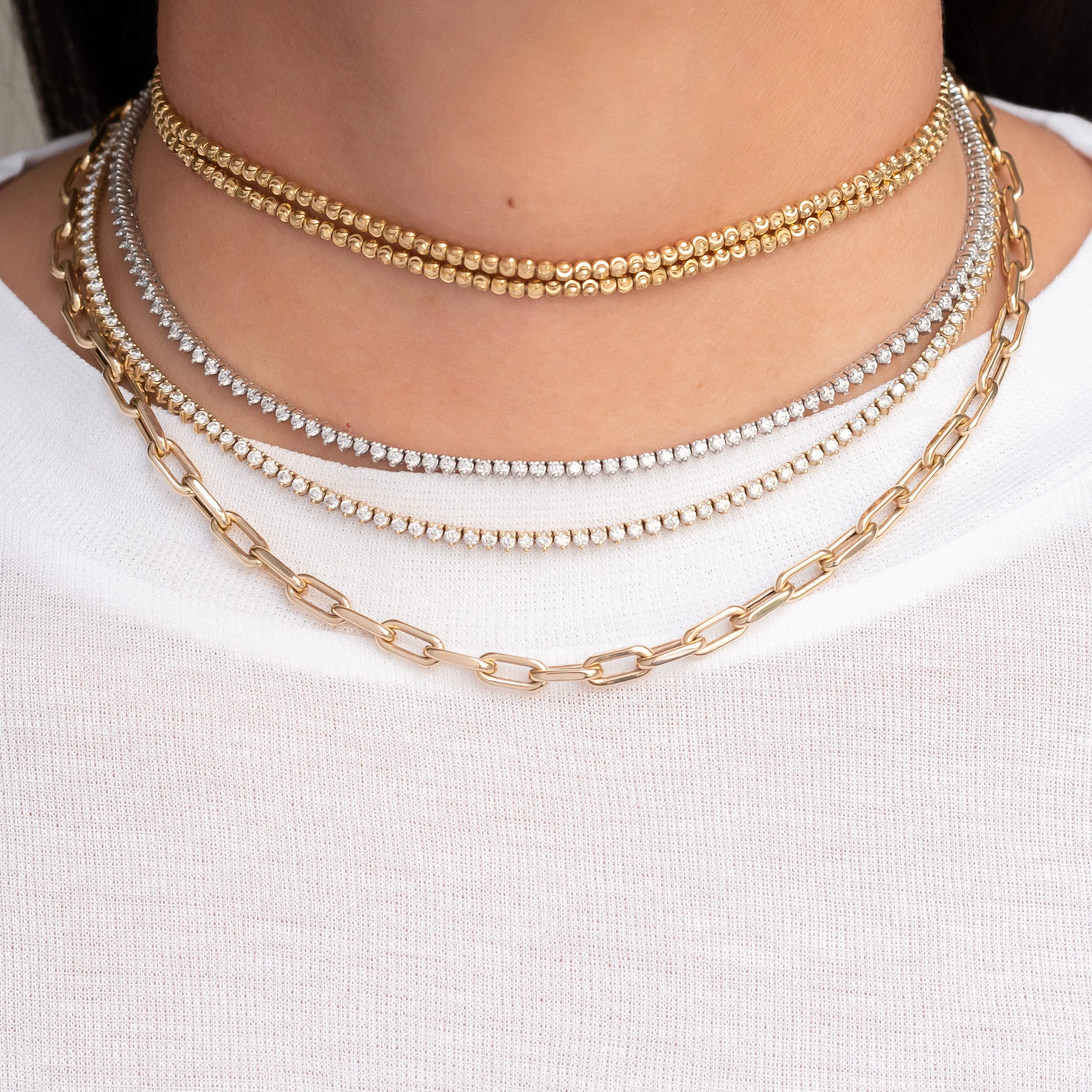 14k Gold Large Open Link Chain Necklace