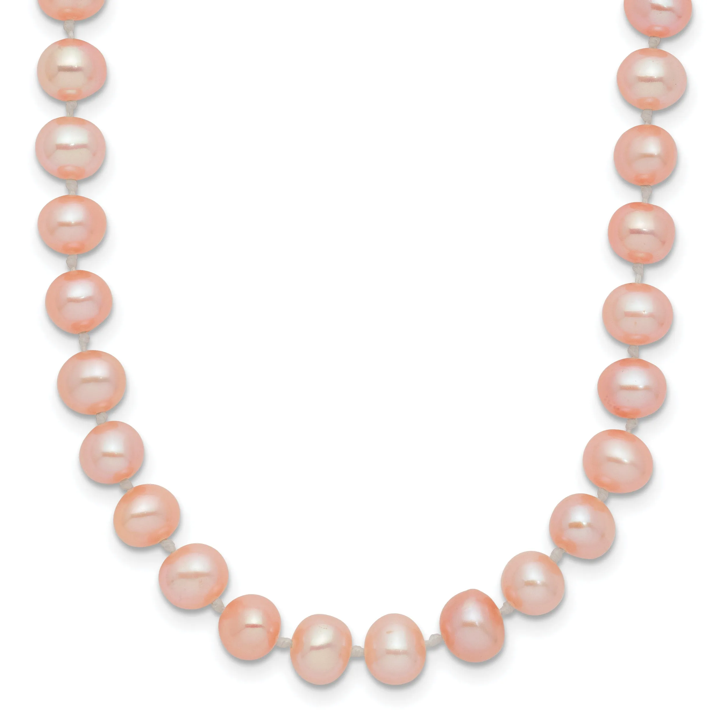 14K Gold Pink Freshwater Pearl Necklace with Elegant Near Round Design