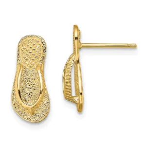 14K LARGE FLIP-FLOP POST EARRINGS (TEXTURED STRAPS)