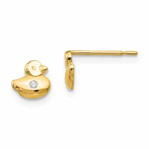 14k Madi K CZ Childrens Duck Post Earrings 14k Madi K CZ Childrens Duck Post Earrings