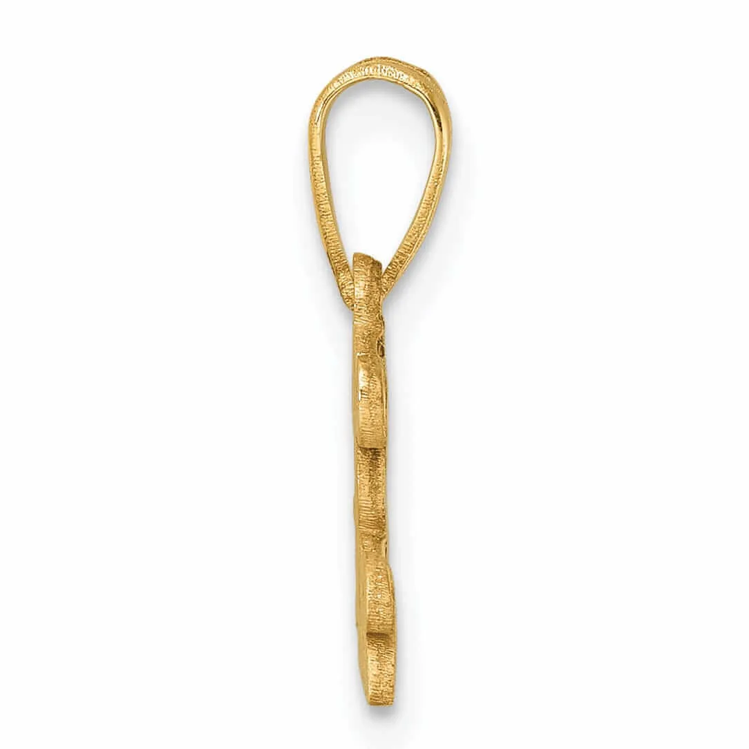 14K Polished Block CLASS OF 2024 Charm - Yellow Gold