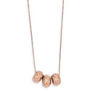 14K Rose Gold Diamond Cut Beaded Necklace with Extender