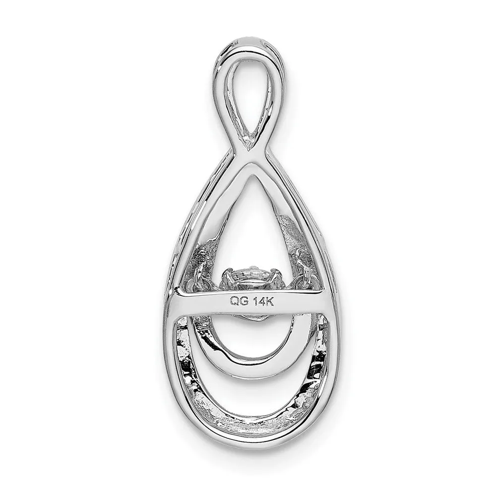 14k White Gold 1/4 Ct Lab Grown Diamond Vibrant Infinity Slide Pendant