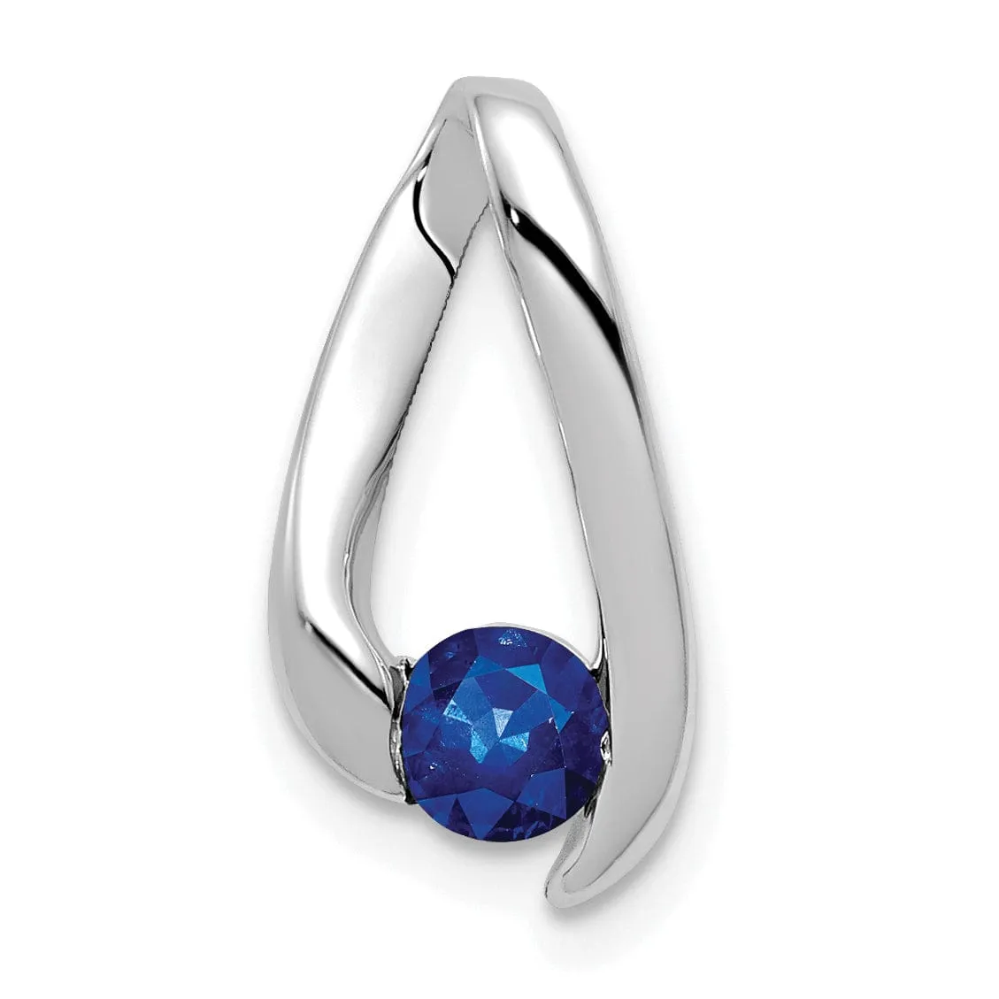 14k White Gold Sapphire Pendant