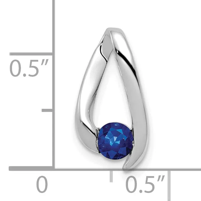 14k White Gold Sapphire Pendant