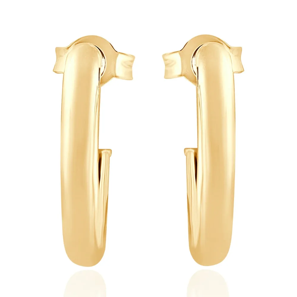 14k Yellow Gold 3mm Small Women's Hoop Earrings .5"  Tall 1 grams