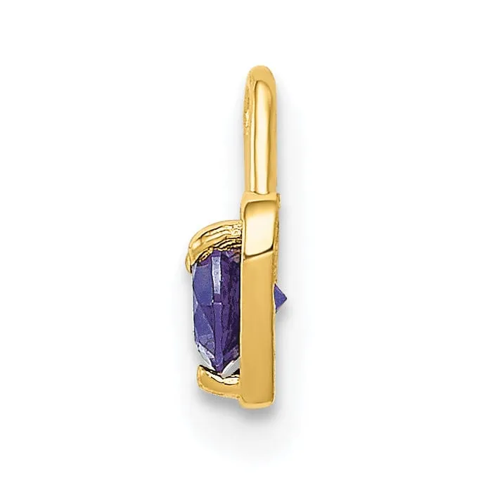 14k Yellow Gold June Birthstone Heart Charm