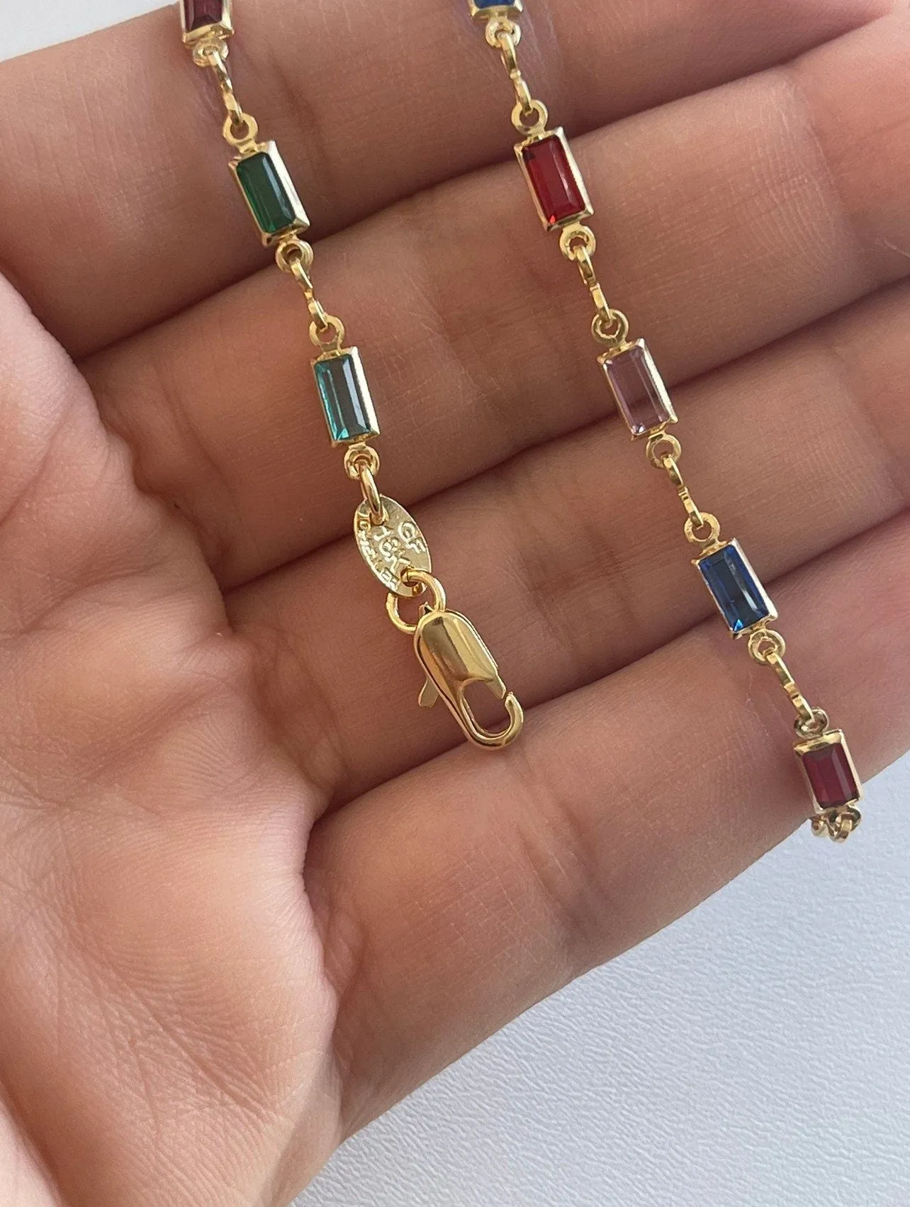 18 k Gold Filled Gemstone Chain Anklet