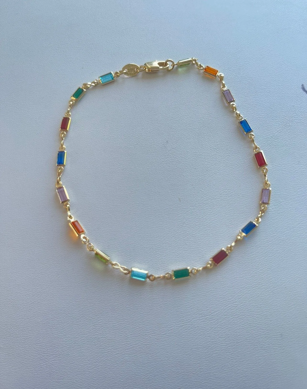 18 k Gold Filled Gemstone Chain Anklet
