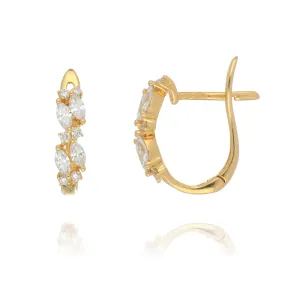 18ct Yellow Gold 0.51ct Fancy Diamond Hoop Earrings