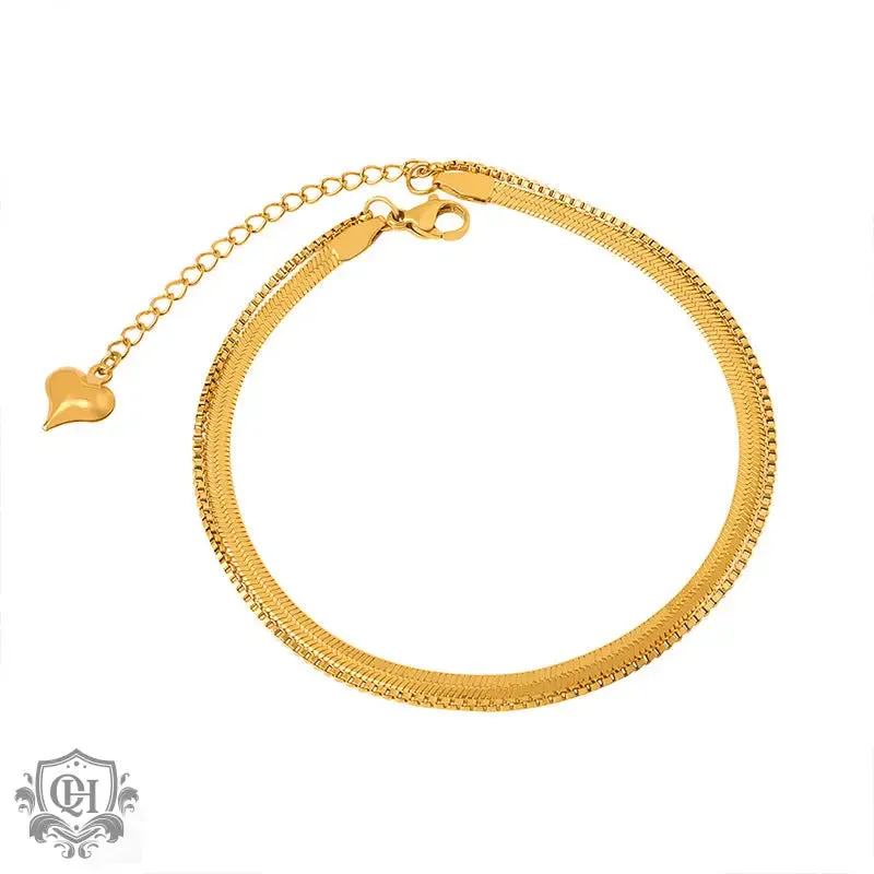 18K Gold Double-Layered Versatile Anklet