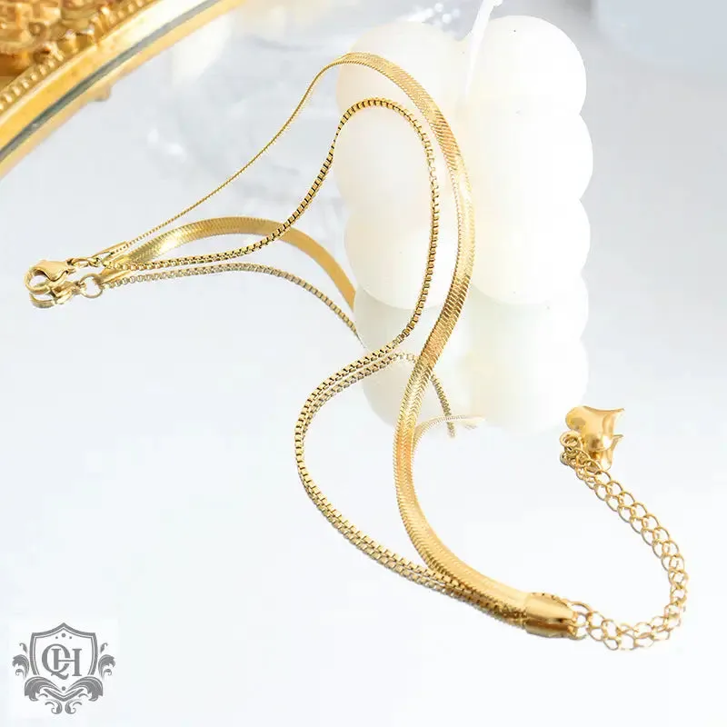 18K Gold Double-Layered Versatile Anklet