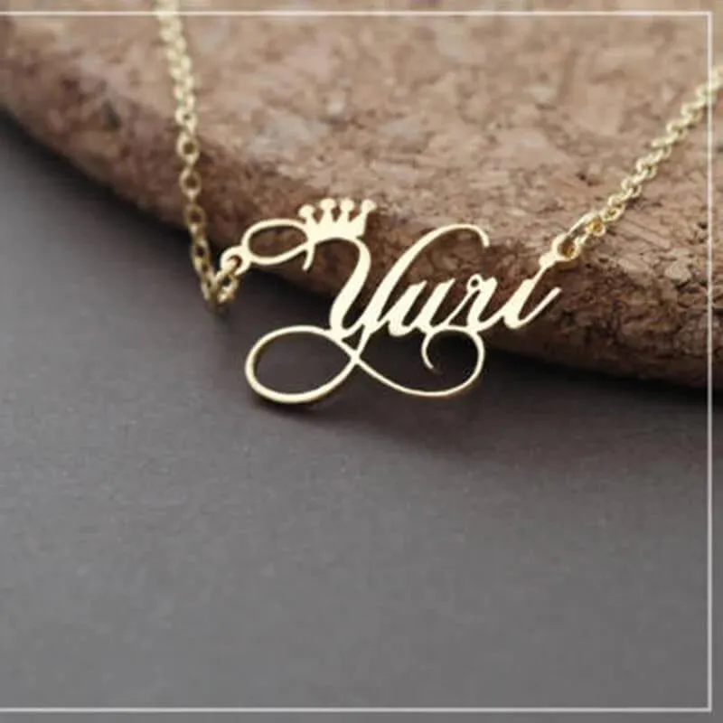18k Gold Plated Personalized Anklet Bracelet With Crown