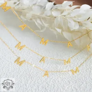 18K Gold "MAMA" Letter Necklace