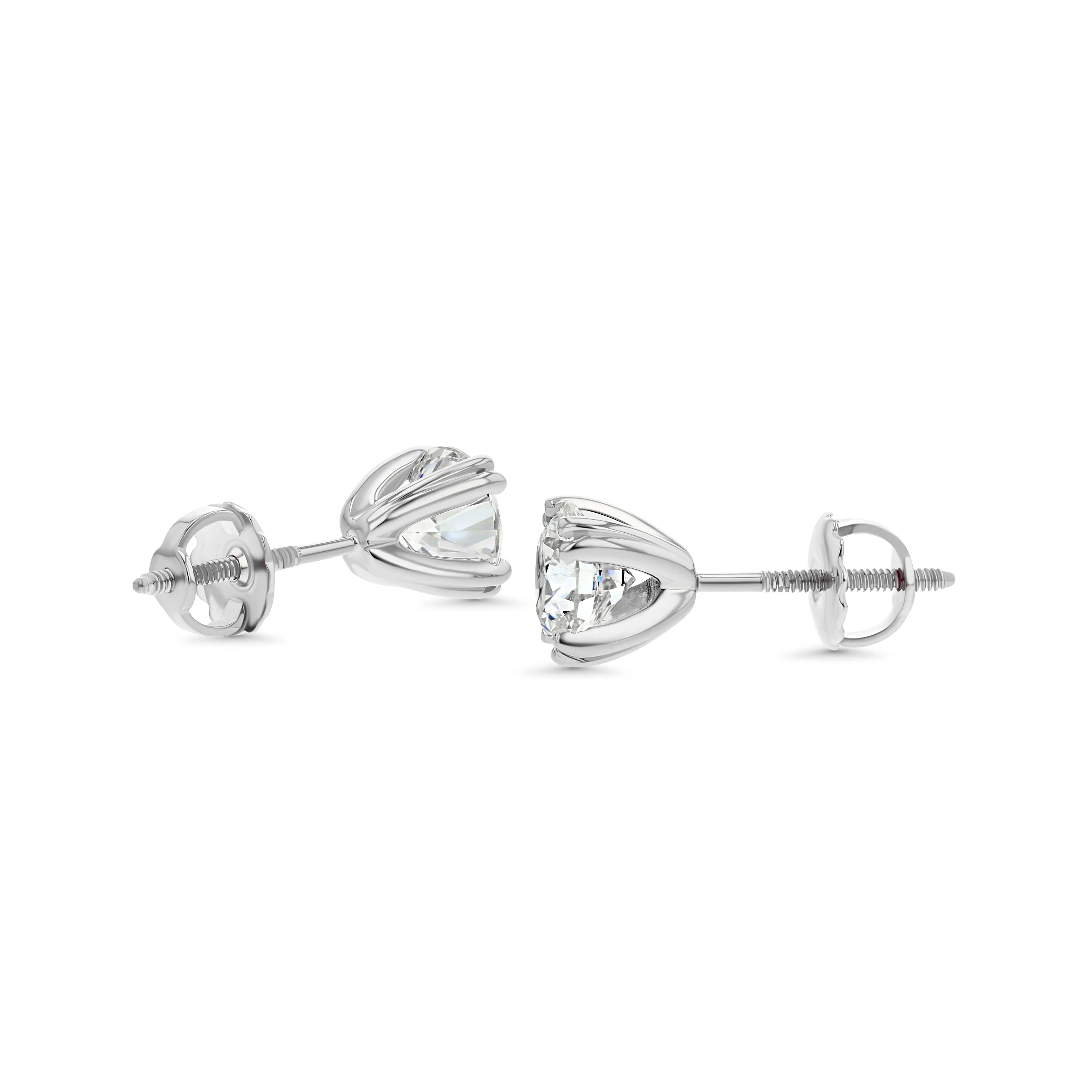 18k White Gold 8-prong Round Brilliant Diamond Stud Earrings (1 Ct. T.w., Si1-si2 Clarity, H-i Color)