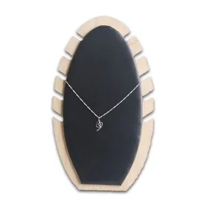 27 x 16cm Black Velvet Oval Bamboo Necklace Jewelry Display