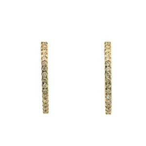 .28 Diamond Hoop Earrings in 14k Yellow Gold