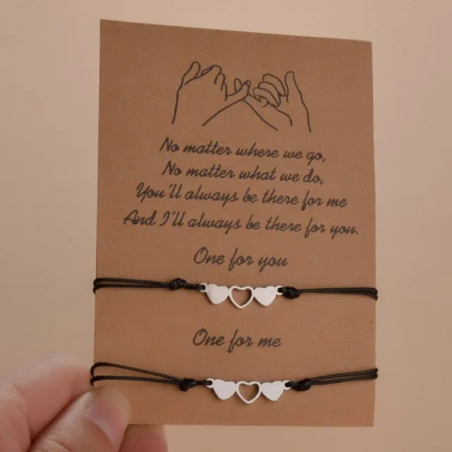 2pcs/set Minimalist Sun Moon Charm Couple Bracelet Friendship Jewelry Gift Handmade Adjustable Braided Rope Bracelets