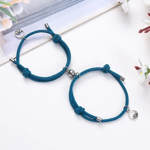 2pieces Couple Magnet Attract Each Other Creative  Bracelet