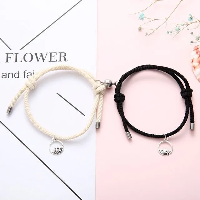 2pieces Couple Magnet Attract Each Other Creative  Bracelet
