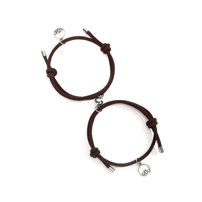 2pieces Couple Magnet Attract Each Other Creative  Bracelet