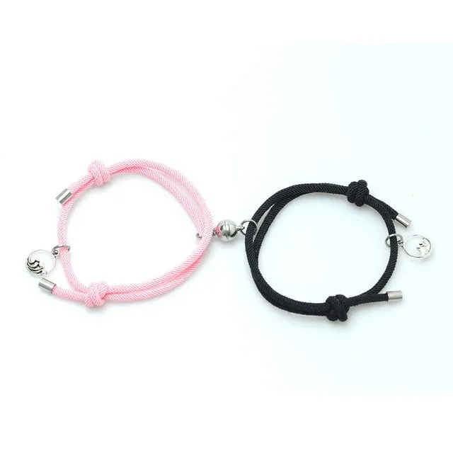 2pieces Couple Magnet Attract Each Other Creative  Bracelet