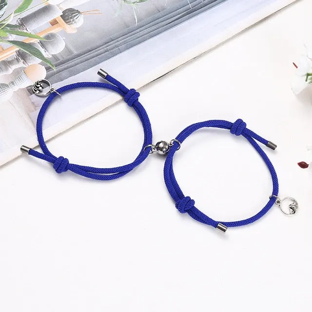 2pieces Couple Magnet Attract Each Other Creative  Bracelet