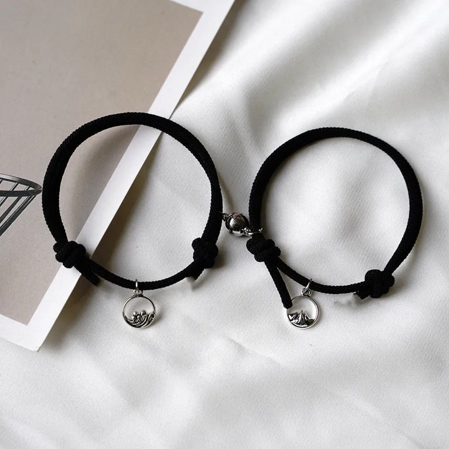 2pieces Couple Magnet Attract Each Other Creative  Bracelet