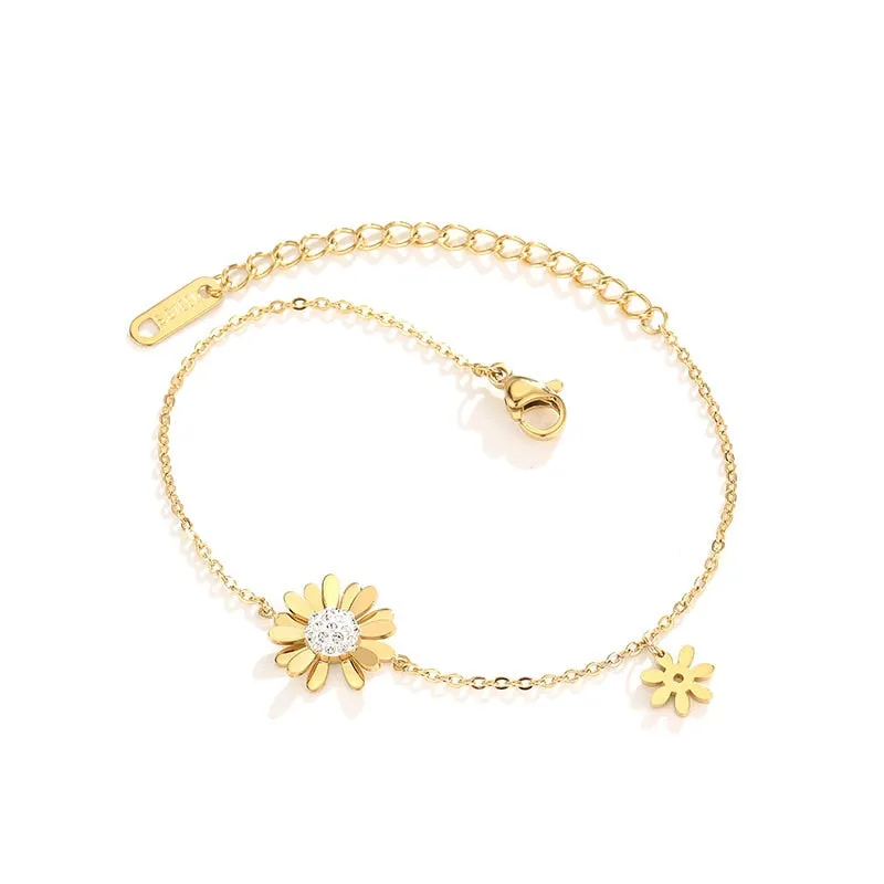 316L Stainless steel Flower Daisy Bracelet