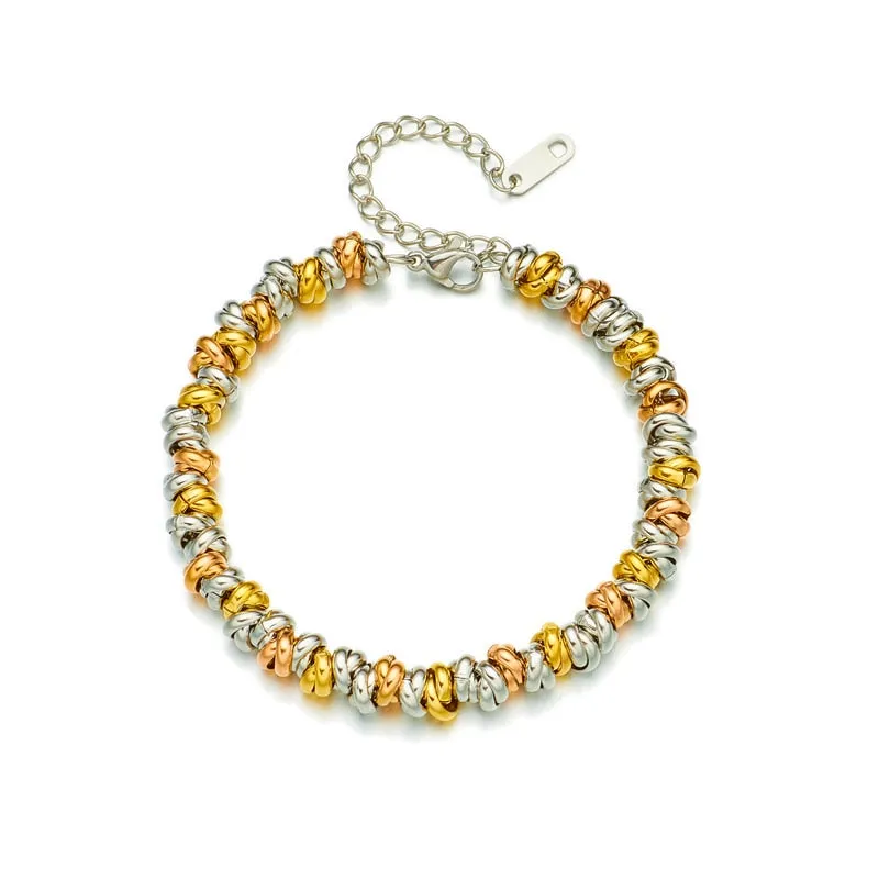 316L Stainless Steel Gold Color Annularity Bracelet For Women