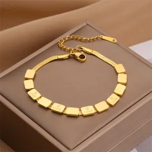 316L Stainless Steel LOVE Letter Cube Bracelet For Women